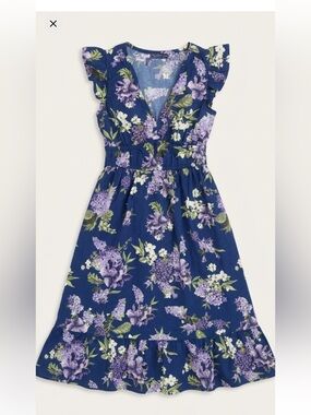 Vineyard Vines Blue and Green Floral dress